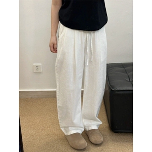 竹节棉褶皱棉麻休闲裤 1302-8896-P65控98 成分100棉图片