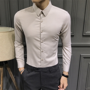 纯色修身衬衫男上衣打底衫衬衣 C608-P35图片