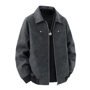 2026春季新款直播品质休闲皮夹克飞行服皮衣男外套PY237-P50图片