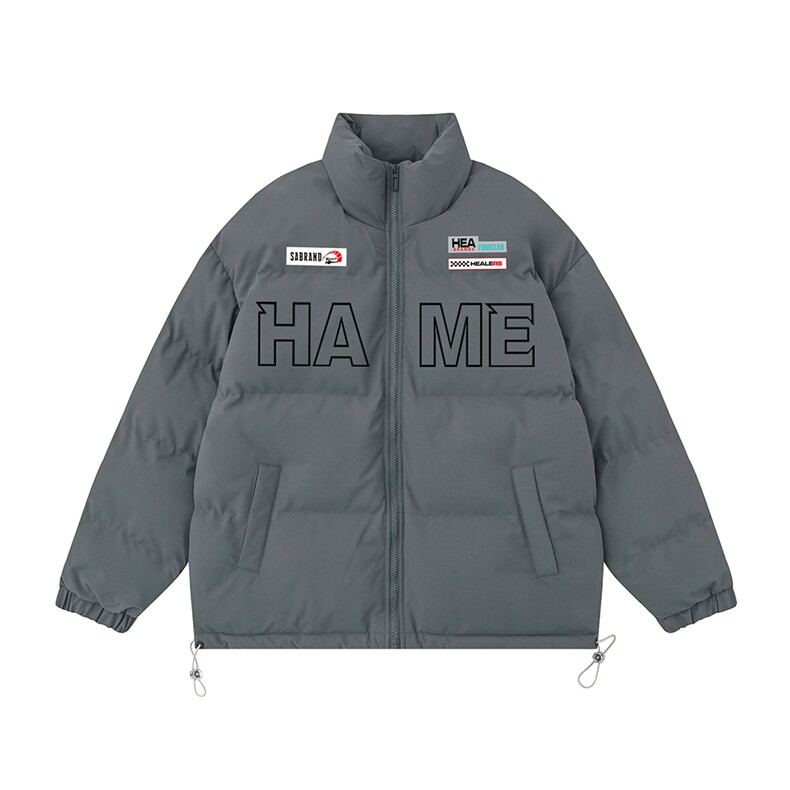 白底新款冬季时尚百搭宽松字母印花棉服外套MY62060P85控118,男装棉衣,电商A268-1