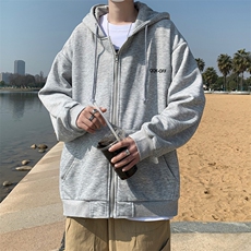 学院风运动夹克外套港风ins潮流休闲开衫连帽卫衣男W7097-P36，男装夹克，星座512-2