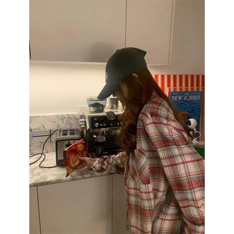 美式复古格子衬衫女款春秋2025新款设计感小众小个子防晒外套上衣,男装防晒衣,星座506A