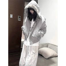 原创正品座山雕冬季棉服短宽cleanfit保暖毛领外套男女，男装棉衣，四季星座505
