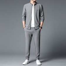 S3093-2钱塘2020-2中青年男士春秋薄款时尚休闲简约百搭卫衣P175，男装休闲套装，钱塘207-2