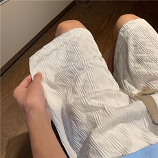 夏季冰丝褶皱肌理感潮牌宽松大码运动休闲短裤FSDK2402P35控48，男装牛仔裤，电商B219B