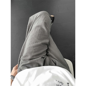 夏复古亚麻裤透气薄休闲裤中式棉麻冰丝山本裤504-K892-特P33控59图片