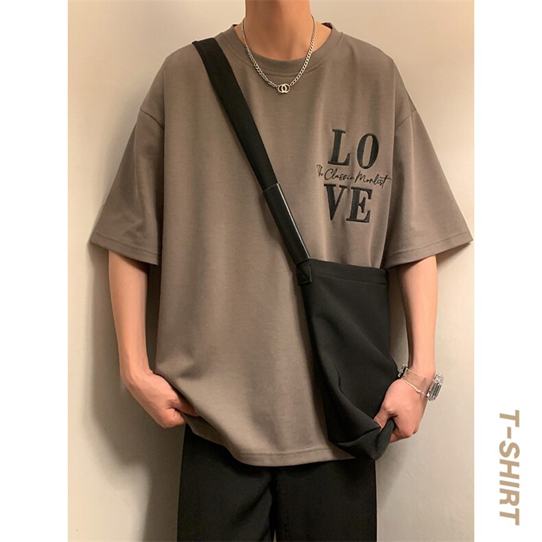 港风暖光短袖男t恤夏季休闲百搭刺绣圆领T恤男上衣TC3131-P25,男装T恤,星座717