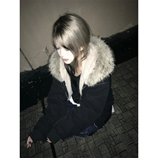 现货重磅boxy短款棉衣座山雕大毛毛领男女棉服水洗工装厚外套，男装棉衣，电商A486