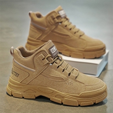 X4763-90春季男鞋新款透气高帮男士百搭户外休闲工装鞋男，男鞋靴子，星座1407-3