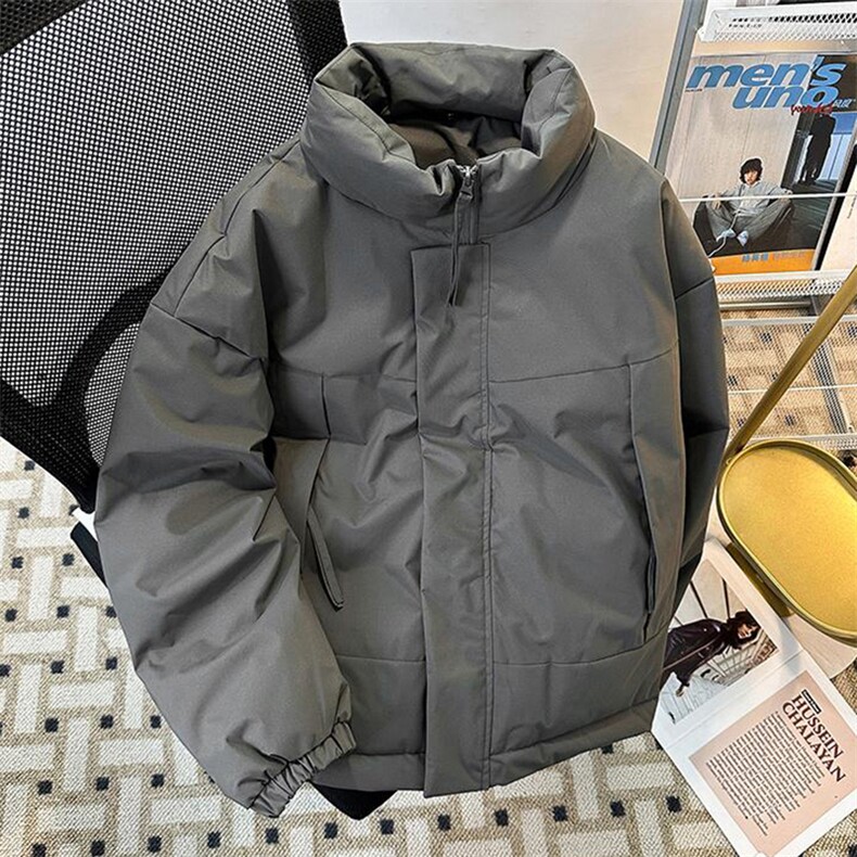现货美式高街休闲夹克冬季立领纯色三防户外工装加厚棉服外套,男装夹克,电商A486