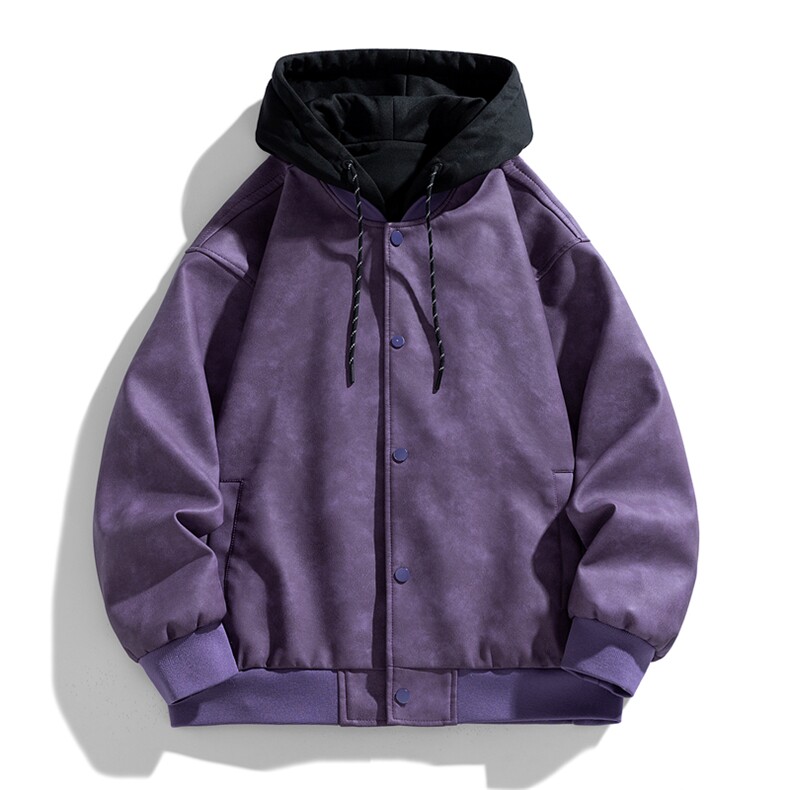 假两件机车服皮衣外套男高级感痞帅宽松休闲pu皮夹克JK0196-P93图片