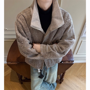 轻量化绒感呢子外套男秋冬季廓形立领短款夹克 XZ514-2-3234-P118图片