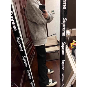 美式复古cleanfit灰色正肩毛衣男款冬季圆领套头内搭打底针织衫潮图片