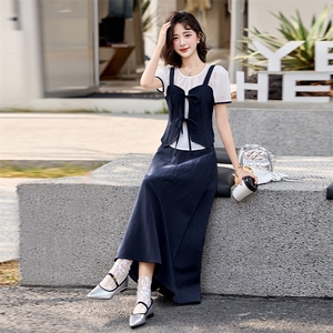 小香风洋气时尚套装2025夏季新款超火韩系穿搭一整套半身裙两件套图片