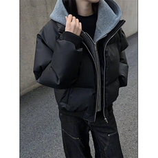现货高品质重磅工艺美式高街假两件PU皮棉衣男女加厚棉服外套，男装棉衣，电商A486-1