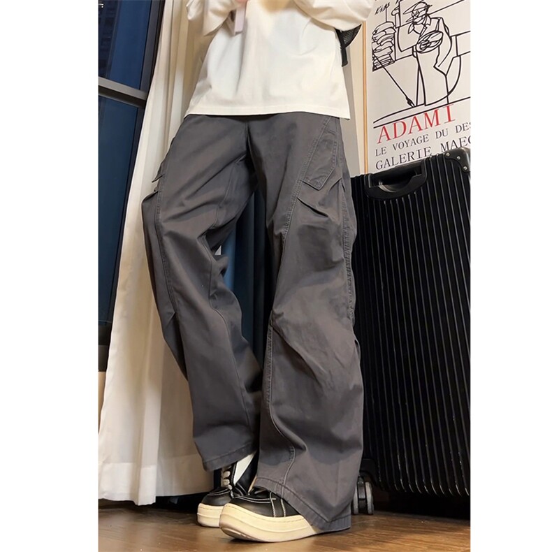 美式复古洗褪baggy阔腿工装裤男女XZ201-D239P48,男装牛仔裤,星座201