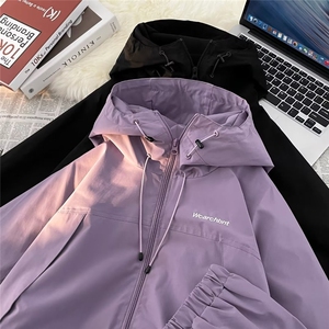 美式冲锋衣外套男春秋季机能风连帽户外登山服运动夹克潮 W9276图片