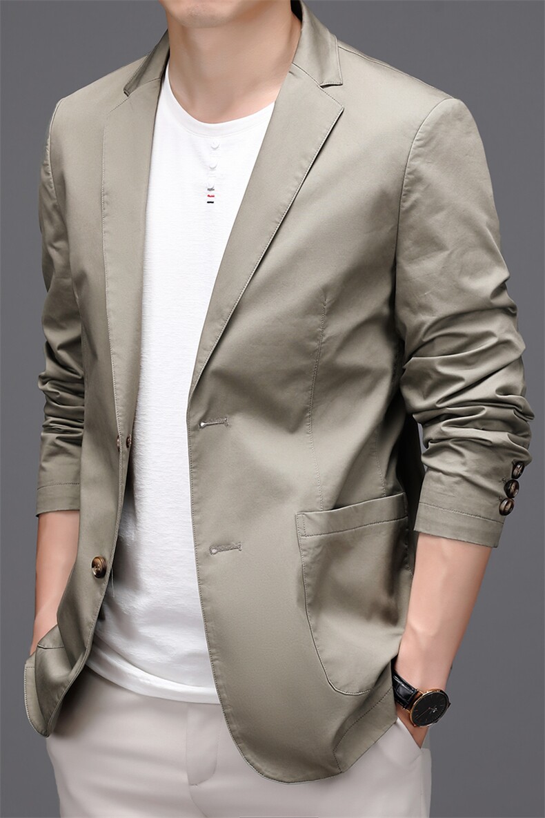 BW6806钱塘2020-2秋季新款中年男士商务休闲纯棉西服薄款外套P205,男装西服,钱塘207-2