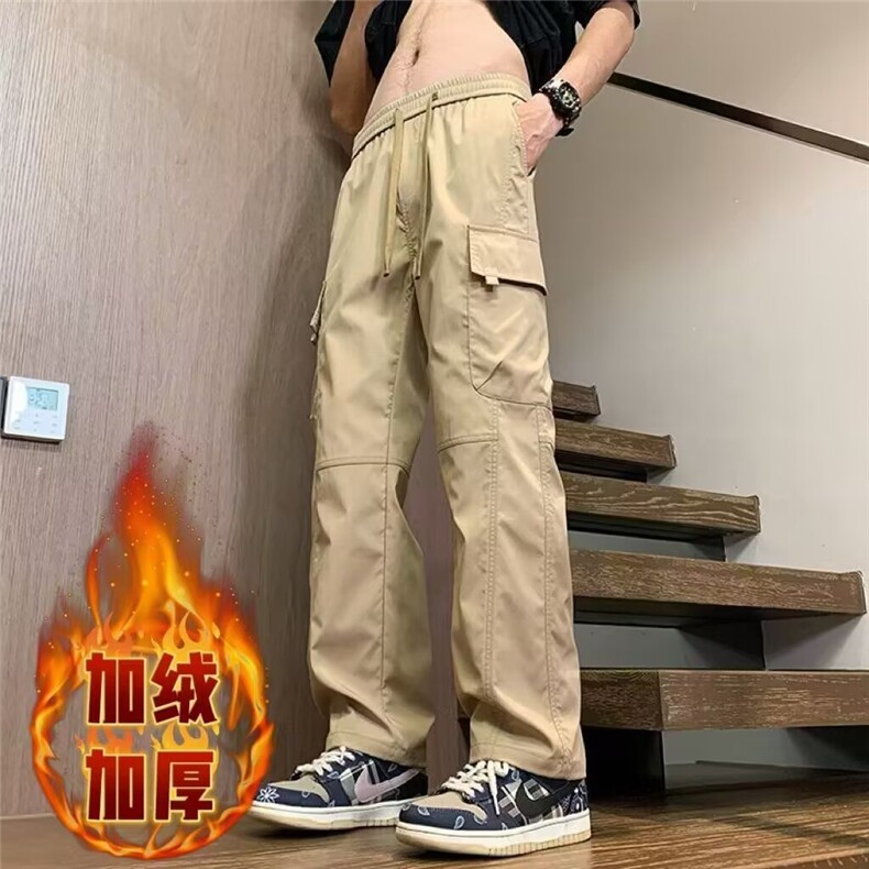 美式潮牌款工装裤秋冬宽松直筒运动休闲裤阔腿长裤伞兵工装男裤,男装工装外套,星座506A