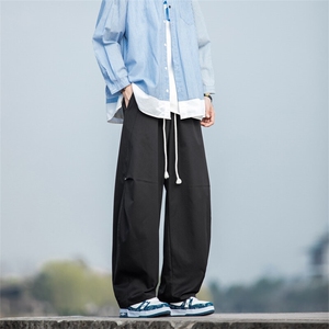 2025春夏新款潮牌大码弯刀裤宽松直筒休闲长裤男2530-P40控59图片
