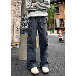 07秋冬季新款多口袋宽松直筒裤水洗工装裤XZ211-1-K2464-P65图片
