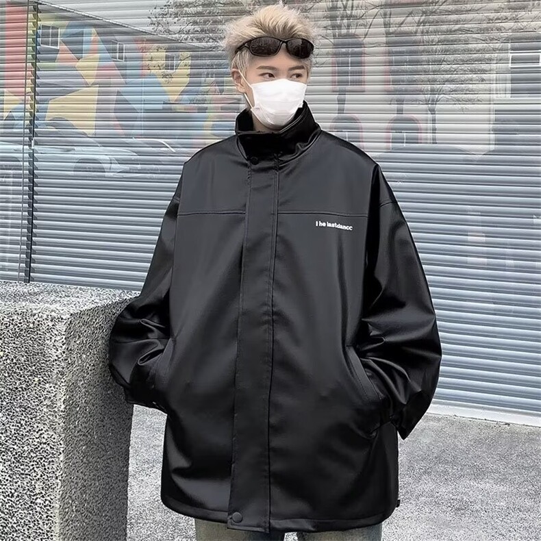 冬季韩版男士PU皮衣外套机车外套棒球棉服潮牌情侣PW72,男装夹克,星座1116A-1（原606A）
