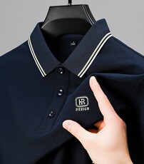 夏季新款短袖T恤男士百搭纯色时尚宽松翻领休闲半袖Polo衫，男装T恤，电商B212（原钱塘6029）