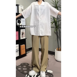 量大优 供视频 冰丝衬衫新中式可立领腰果花缎面提花C2455-Tp35图片