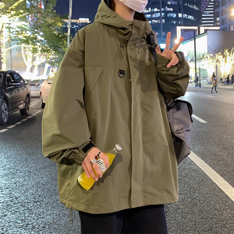 潮流宽松连帽夹克休闲户外冲锋衣A161-CYJK9116-P78图片