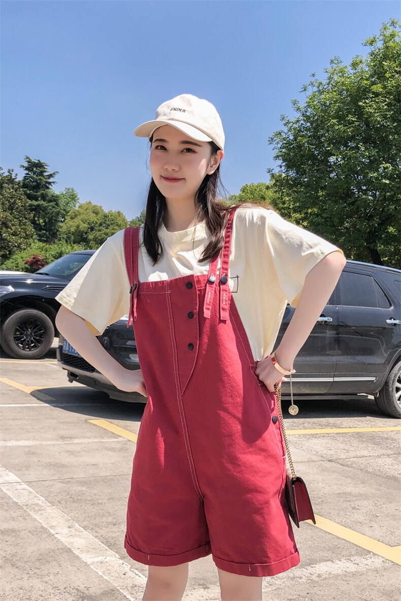 【现货】2021夏装新款背带牛仔短裤166-QZ18P70爆款加色,女装牛仔裤,茜茜公主