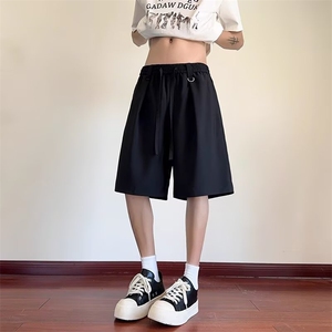 短裤男夏季薄款男士速干五分裤宽松直筒冰丝裤5分休闲运动篮球裤图片
