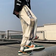 春季百搭休闲宽松潮流港风九分长裤男A300-K2608-P40，男装休闲裤，天晨
