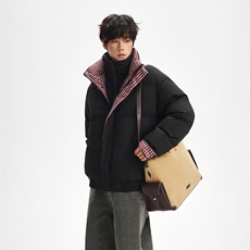 冬季新品得物美式潮流高品质格子加绒加厚棉衣外套棉服MY5566-P88，男装棉衣，星座610B-1