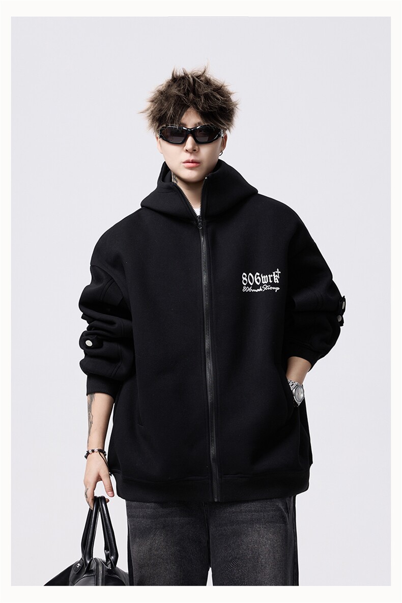 A6620-P100-X128-开衫卫衣-华棉400g面布60.5%棉39.5%聚酯纤维,男装卫衣,电商B225