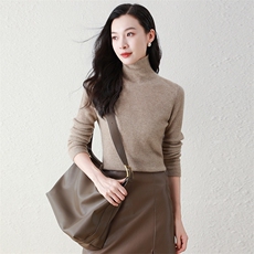 高领羊绒衫100%纯山羊绒打底衫修身显瘦秋冬新款内搭，女装羊绒衫，阿舍尔精品