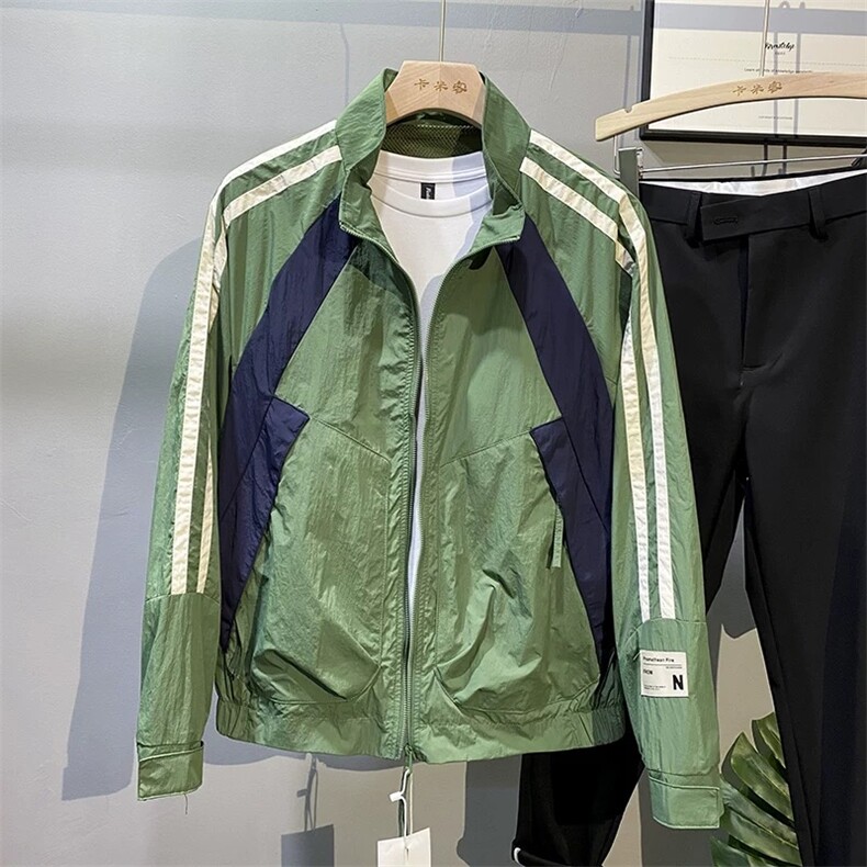 网图有货春季立领拼接撞色外套夹克男户外防水冲锋衣A394-P50,男装夹克,星座1505