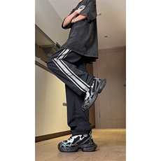 现货夏季速干巴黎神裤撞色拼接条纹休闲运动长裤男K650-P45控68，女装休闲裤，星座205-5