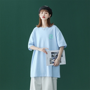 中性 夏季潮流韩系印花男女生情侣短袖T恤衫 T10P25控38图片