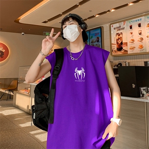 直播抖音得物品质纯棉重磅250克男无袖背心T恤T554P28控39图片
