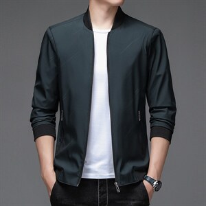 2023秋季新款夹克男立领上衣中年男休闲纯色外套BJY08162-P80，男装夹克，电商B212（原钱塘6029）