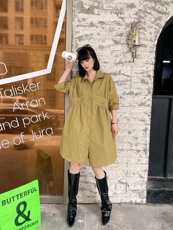 爱美欧夏季新款现货衬衫连衣裙，女装衬衫，爱美欧