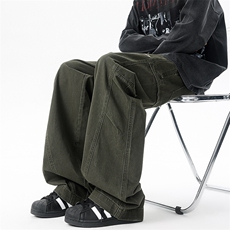 复古水洗做旧拼接伞兵工装裤K087P6598，男装工装外套，电商A073