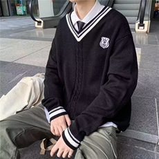 针织毛衣V领流行慵懒简约ins时尚新款日系文艺气质，男装针织衫/毛衣，星座410-6（原星座1304-1）