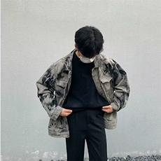 现货得物二开扎染牛仔破坏废土风痞帅cleanfit牛仔衣JK1188-P68，男装工装外套，星座1103-3