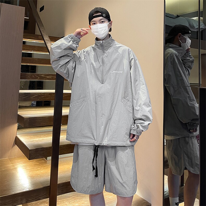 运动套装男夏薄款速干透气防晒衣外套夏装搭配一整套TZ68，男装防晒衣，星座310B-1