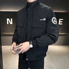 标80白鸭绒男棒球领刺绣工装羽绒服棒球服A329-YR3072-P215，男装羽绒服，电商A329