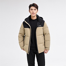 拼接撞色冬季男士羽绒服加厚潮流臂章外套青年A266-YR2505-P260，男装羽绒服，电商A266