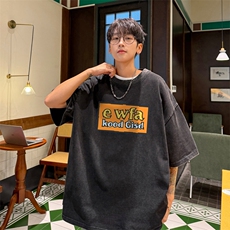 直播品质240克重磅水洗做旧短袖t恤男女SDX238-特P25控48，男装T恤，电商B367