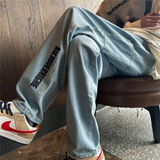 k1075-p48-控68现货宽松拉链cleanfit牛仔裤马丁靴黑暗，男装牛仔裤，星座116