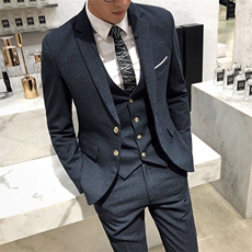 暗纹主推火时尚套装四季工作休闲商务西服三件套8002-P200，男装西服，星座613B